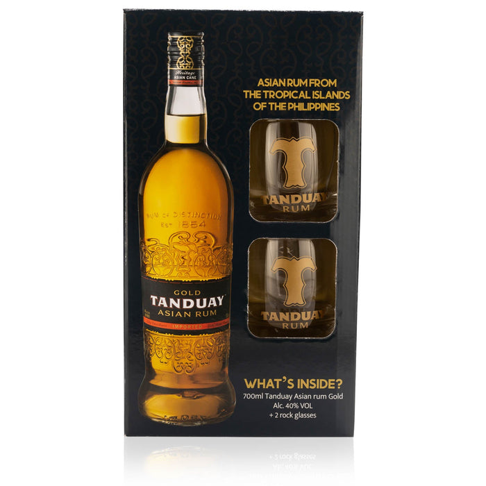 Tanduay Gold Rum + 2 Gläser
