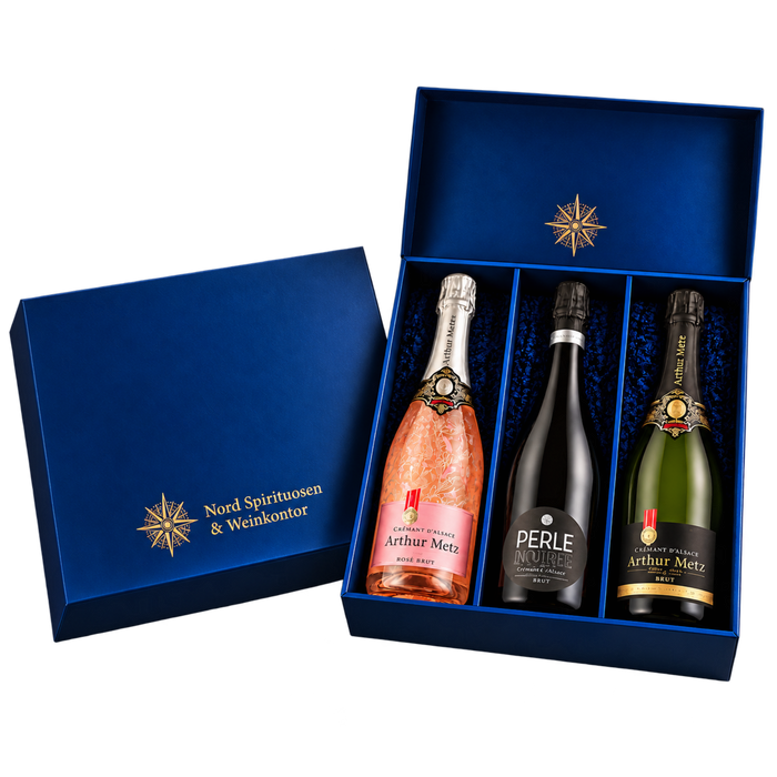 Probierpaket Crémant Royal Arthur Metz Crémant d'Alsace Brut, Rosé & Perle Noire 3 x 0,75l kaufen
