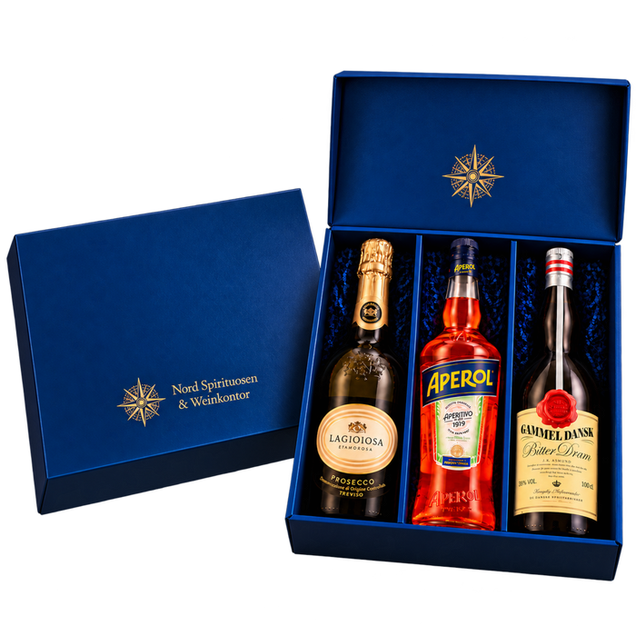 Probierpaket Spritzige Festtagsfreude La Gioiosa Prosecco Spumante, Aperol 1L & Gammel Dansk kaufen