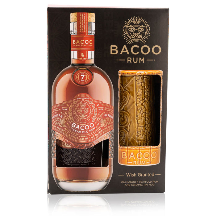 Bacoo 7 Years Rum 0,7 L - 40% Vol. - Box mit Tiki Mug